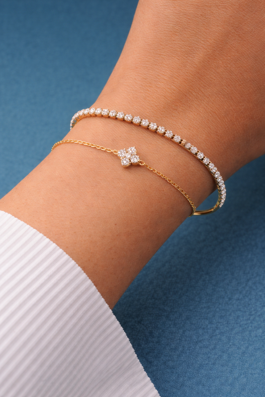 Bracelet Élégance Fleur Scintillante