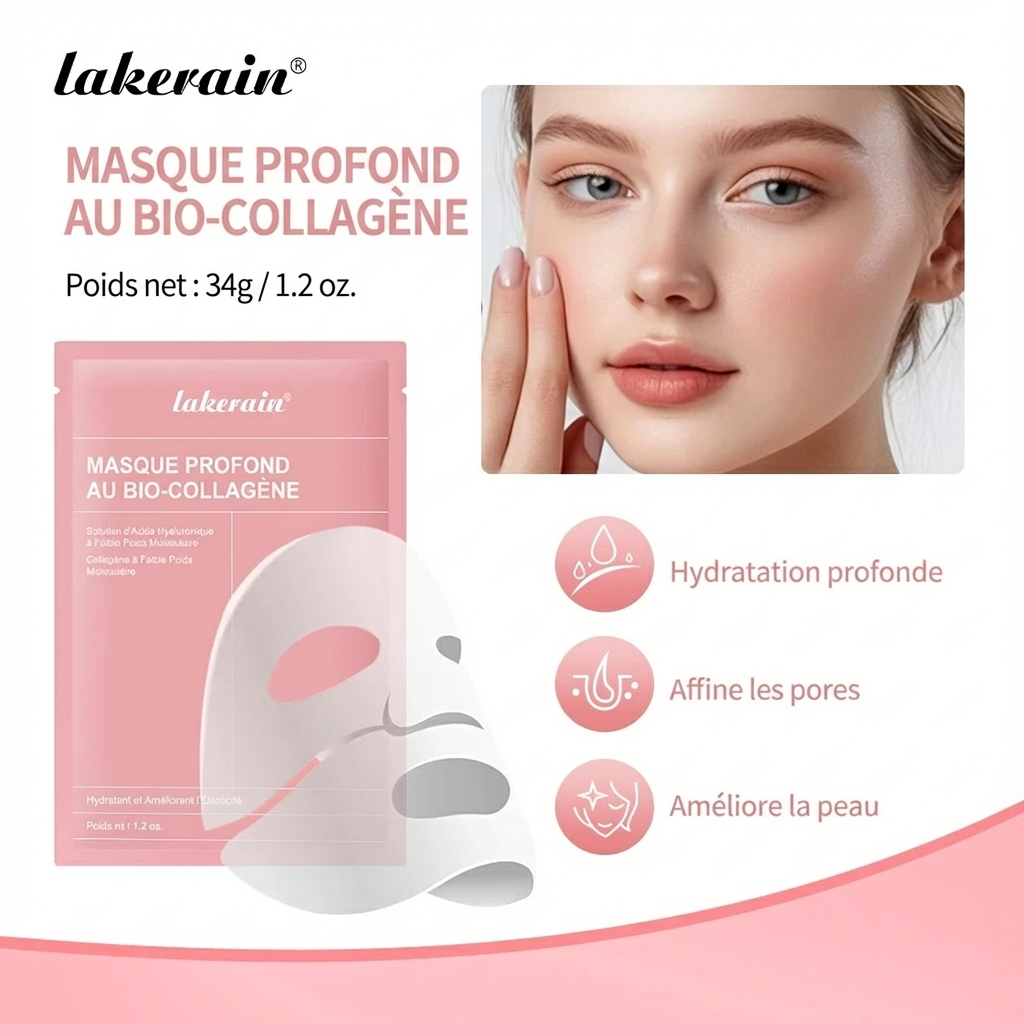 Bio-Collagen Deep Face Mask Shrink Pores Deep Hydrating Overnight Mask Moisturizing Refreshing Brightening Face Skin Care